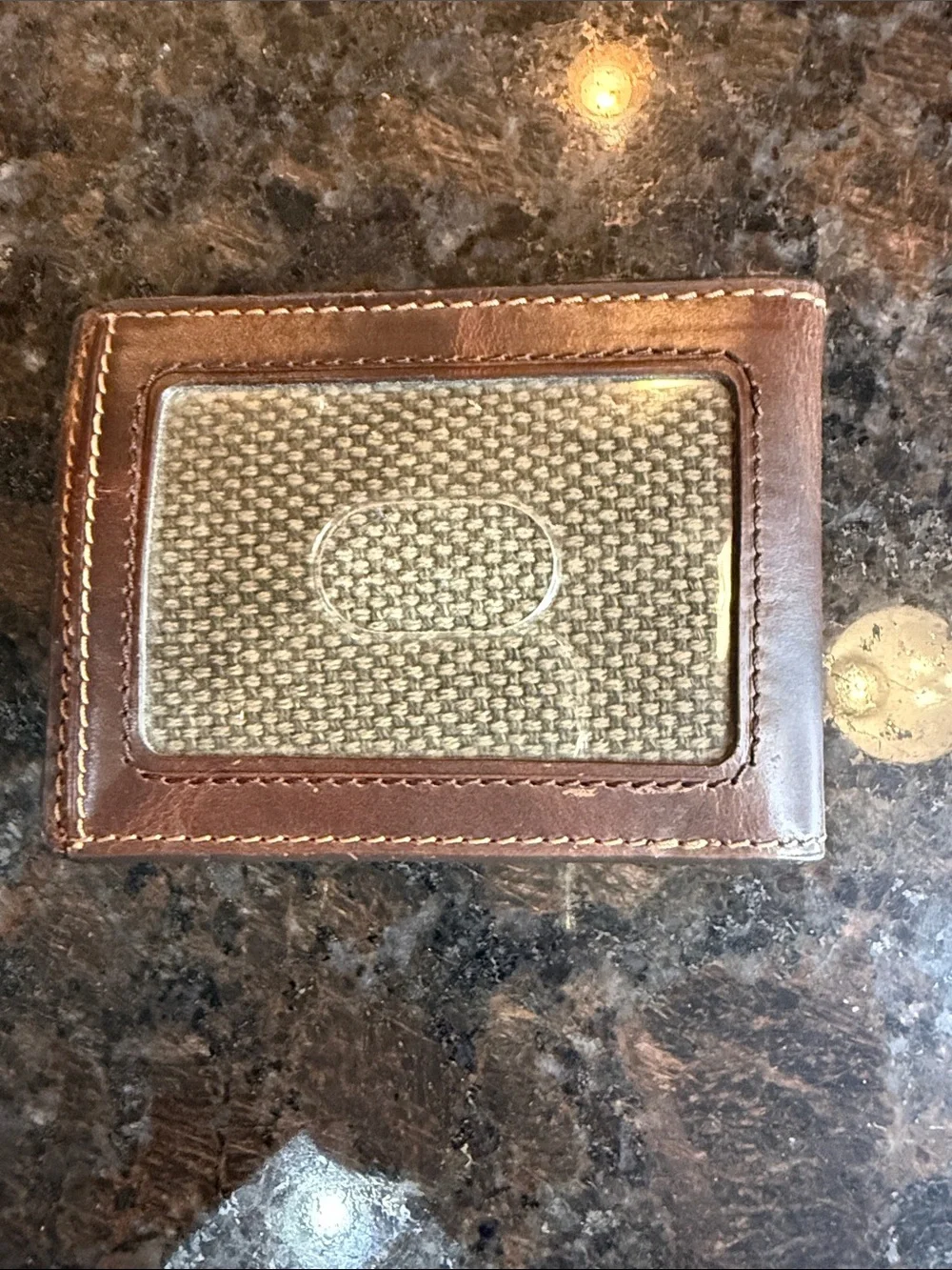 Fossil leather card